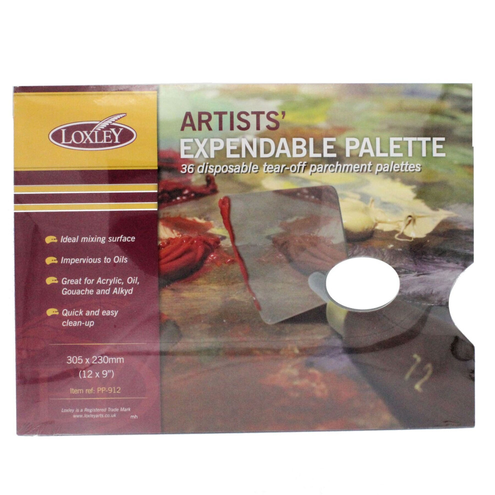 Loxley Artists Tear Off Palette - for Oil, Acrylic paint 36 Sheets 9" x 12