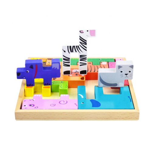 Wooden Shape Sorter Puzzle | Animals Blocks Logical Game 1
