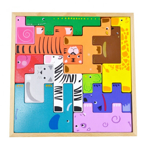 Wooden Shape Sorter Puzzle | Animals Blocks Logical Game 2