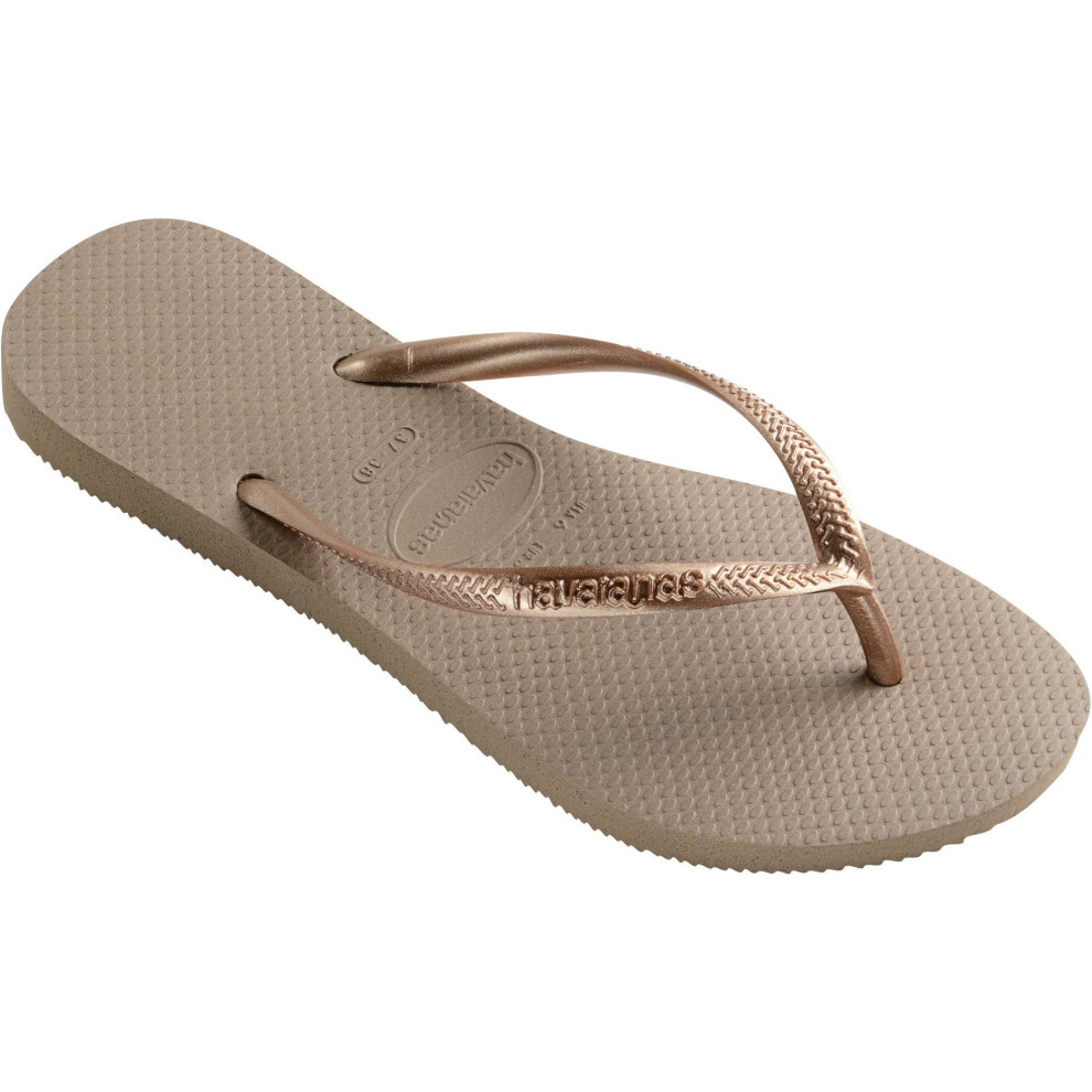 (UK 5 - BR 37/38 - EU 39/40, Rose Gold) Havaianas Slim Flip Flops Rose Gold