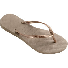 (UK 8 - BR 41/42 - EU 43/44, Rose Gold) Havaianas Slim Flip Flops Rose Gold