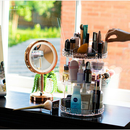 Rotating Makeup Organizer Storage 360 Degree Acrylic, Cosmetics Tidy