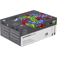 Set di Pennarelli Brush Winsor & Newton ProMarker, 48 Pezzi, Collezione Essenziale