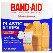 Band-Aid Brand Adhesive Bandages, 60-Count, Breathable Quiltvent Pad, 3/4 in x 3 in (JOJ5635)