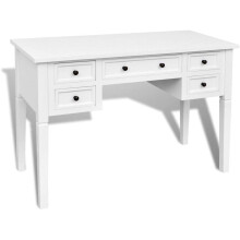 VidaXL 5-Drawer Writing Desk - White | Home Workstation