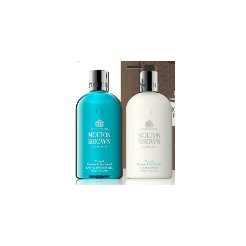 Molton Brown Coastal Cypress Body Wash & Body Lotion 300ml Set Unboxed