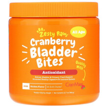 Bite-uri pentru Tractul Urinar de Zesty Paws, Pentru Câini, Toate Vârstele, Pui, 90 Chewing-uri Moale, 11.1 oz (315 g)