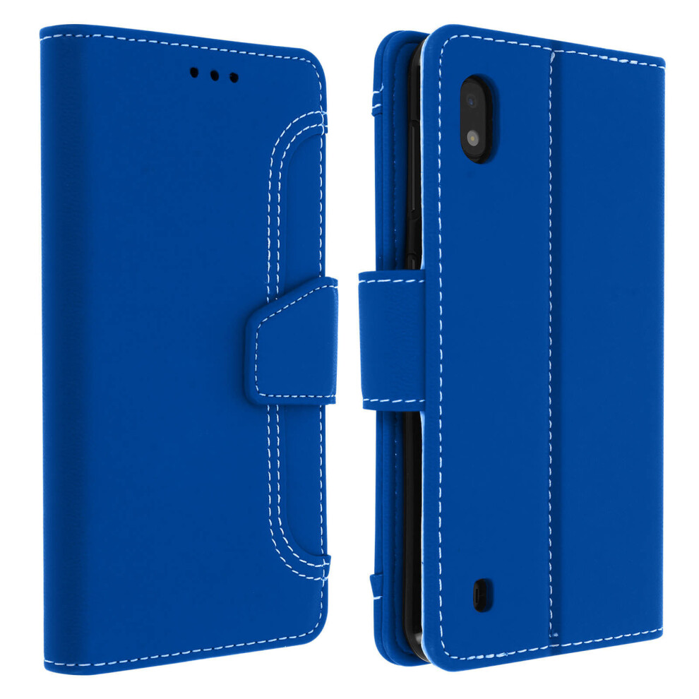 Avizar Wallet Folio Case With Stand For Samsung Galaxy A10 - Blue