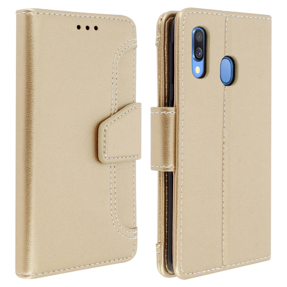 Wallet Folio Case With Stand For Samsung Galaxy A40 - Gold 3662427371049