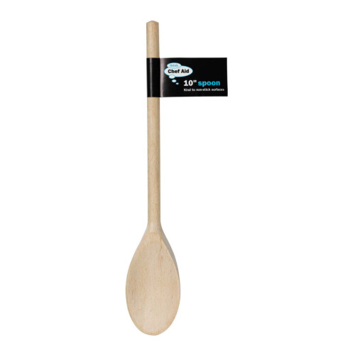 (25.4cm, Beige) Chef Aid Wooden Spoon 1