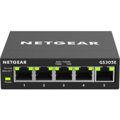 Netgear Netgear Gs305E 5 Ports Manageable Ethernet Switch 2 Layer Supported Twisted GS305E-100UKS