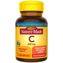 Nature Made Vitamin C 500 mg Immune System and Antioxidant Support, 100 caplets (500mg per serving)