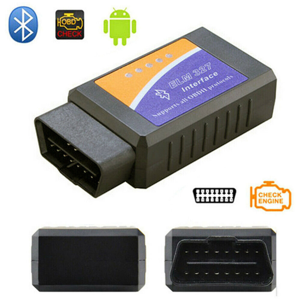 Elm327 Bluetooth Car Diagnostic Scanner Obd2 Obdii Code Reader Tool Detector Black 8424602883717
