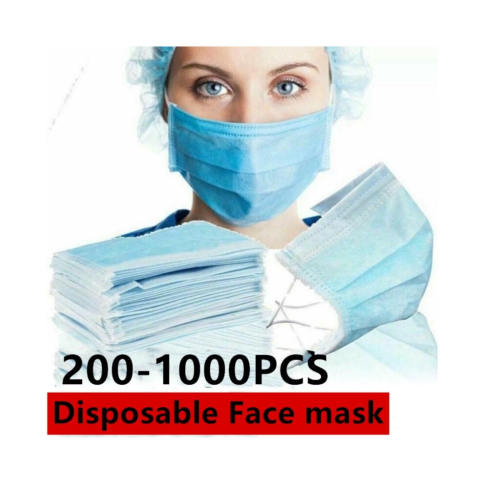 (1000Pcs) 200-1000Pk 3-Layer Disposable Face Masks 731551343260