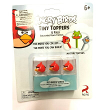 "Angry Birds" Pencil Toppers 6 Pack: ( 3 Red Birds + 3 Mystery)