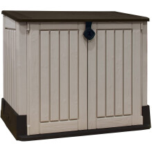 Keter Store-It-Out Midi 845L Outdoor Garden Storage Shed – Beige Brown – 130x74x110 cm – 2 x 120L Wheelie Bin Capacity – 17197253