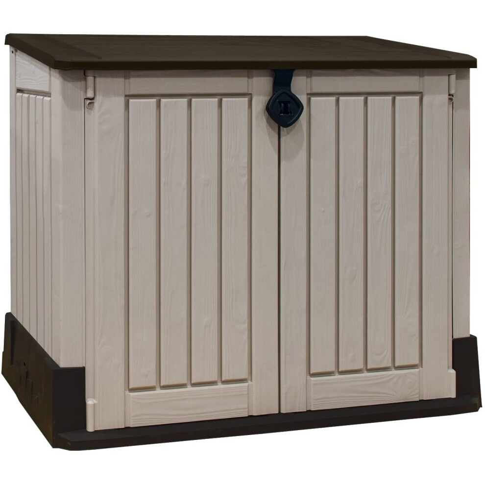 Keter Store It Out Midi Outdoor 845L Garden Storage Shed Beige Brown