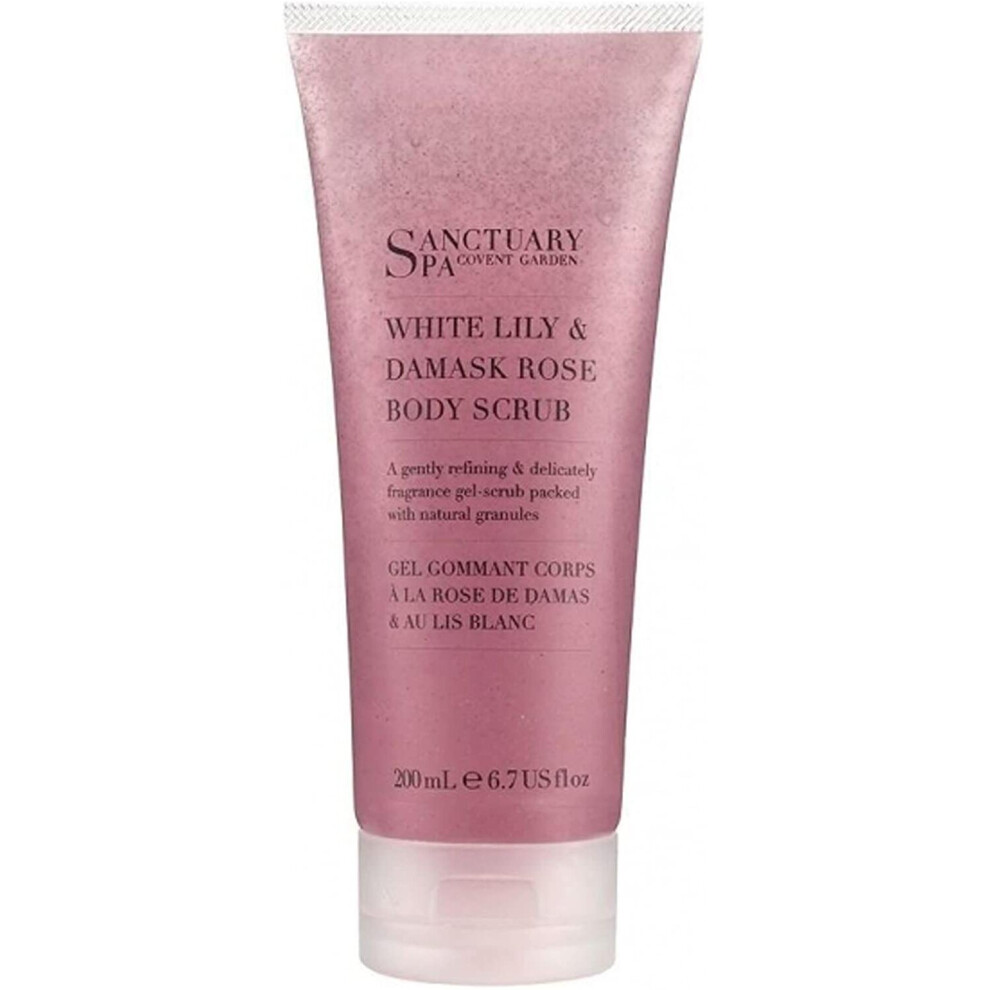 Sanctuary Spa Body Scrub White Lily and Damask Rose, 200 ml