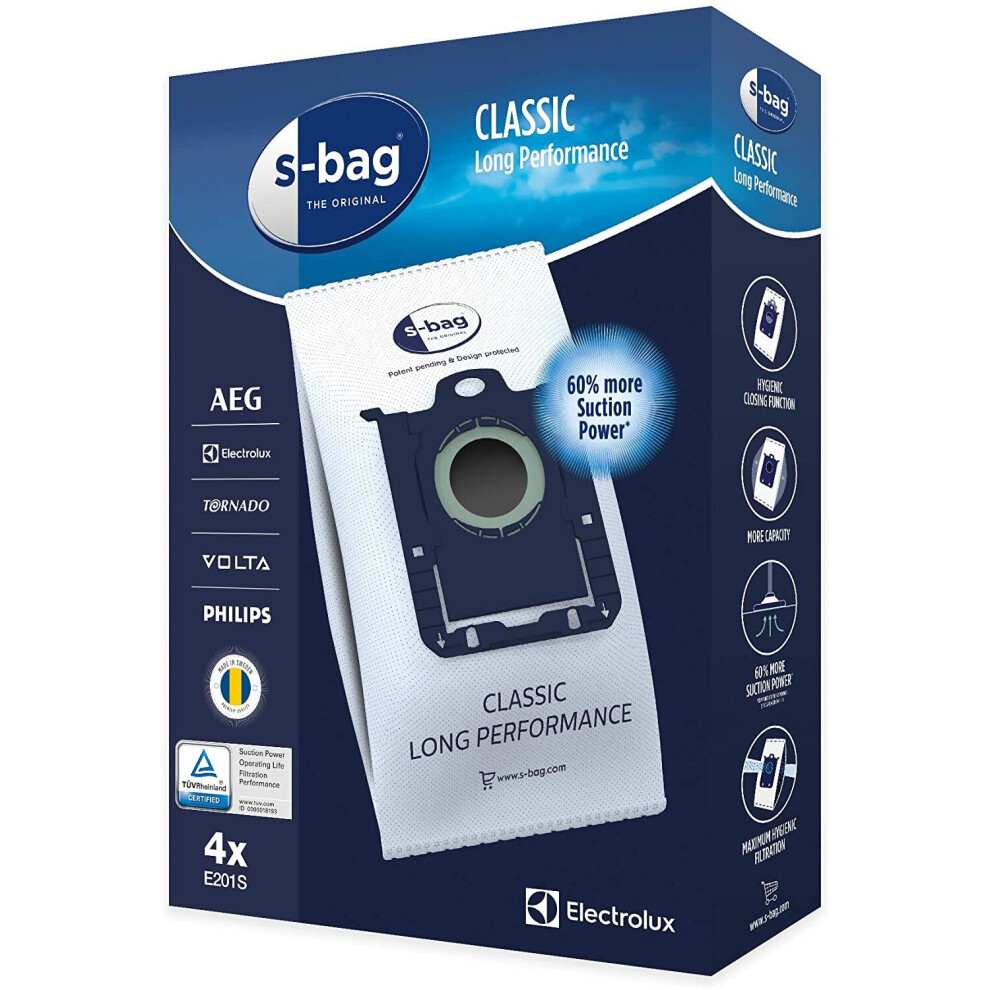 Electrolux Vacuum Cleaner Bag S-Bag Classic Long Performance E201s