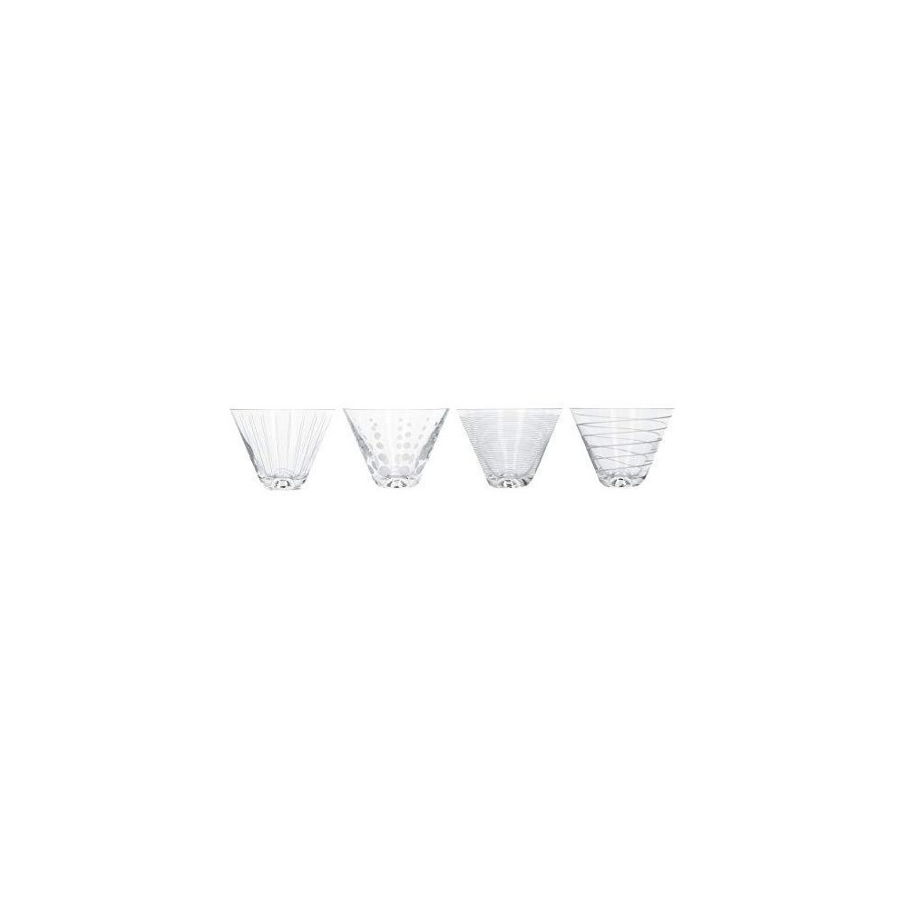 Mikasa Cheers Pack Of 4 Stemless Martini Glasses Silver