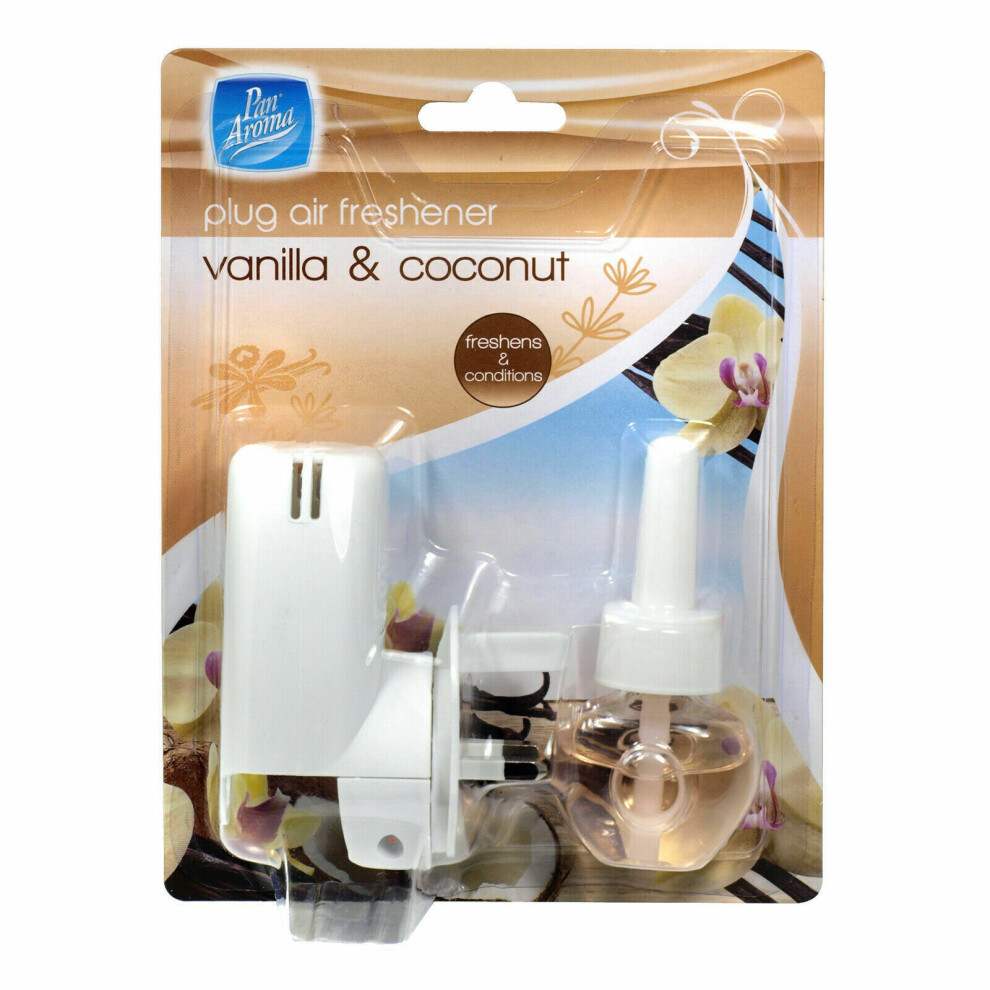 Pan Aroma Plug In Air Freshener - Vanilla & Coconut Scents, White - Image 2