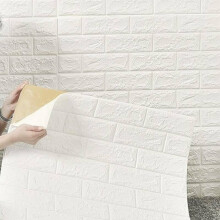 70×77cm 3D Tile Brick Wall Stickers Self-adhesive Wallpaper Foam Panel 10 Pcs