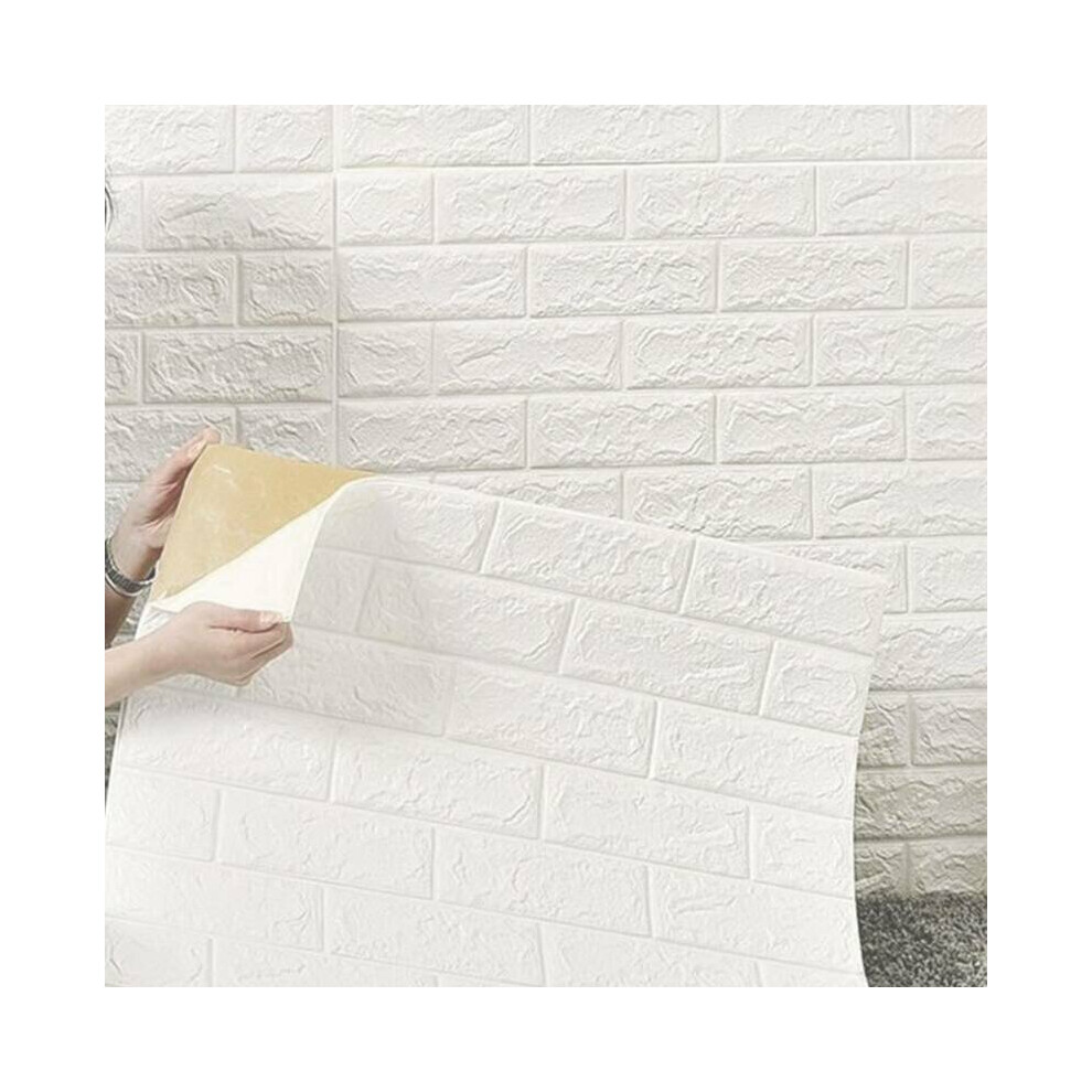 70×77cm 3D Tile Brick Wall Stickers Self-adhesive Wallpaper Foam Panel 10 Pcs
