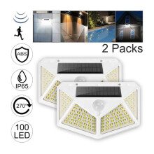 CZHONG-100 LED Solar Power PIR Motion Sensor Wall Lights Outdoor Garden Lamps Security