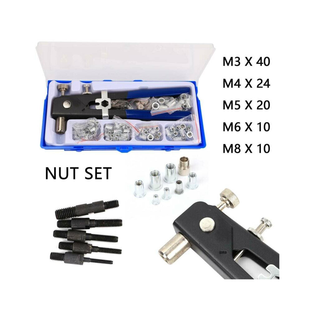 110X Threaded Nut Rivet M3-M8 Insert Tool Riveter Rivnut Nutsert Riveting Kit 613310300588