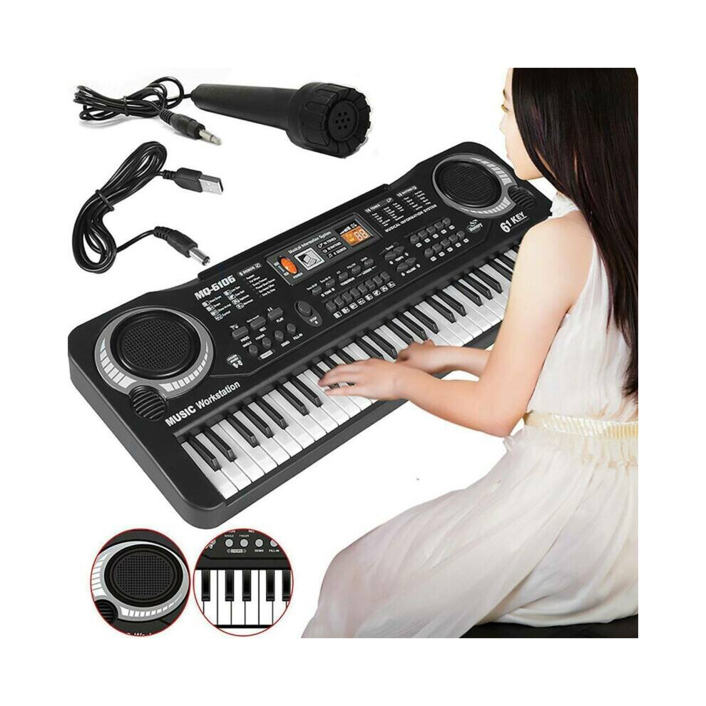 61 Keys Digital Music Electronic Keyboard Electric Piano Organ & Microphone Set