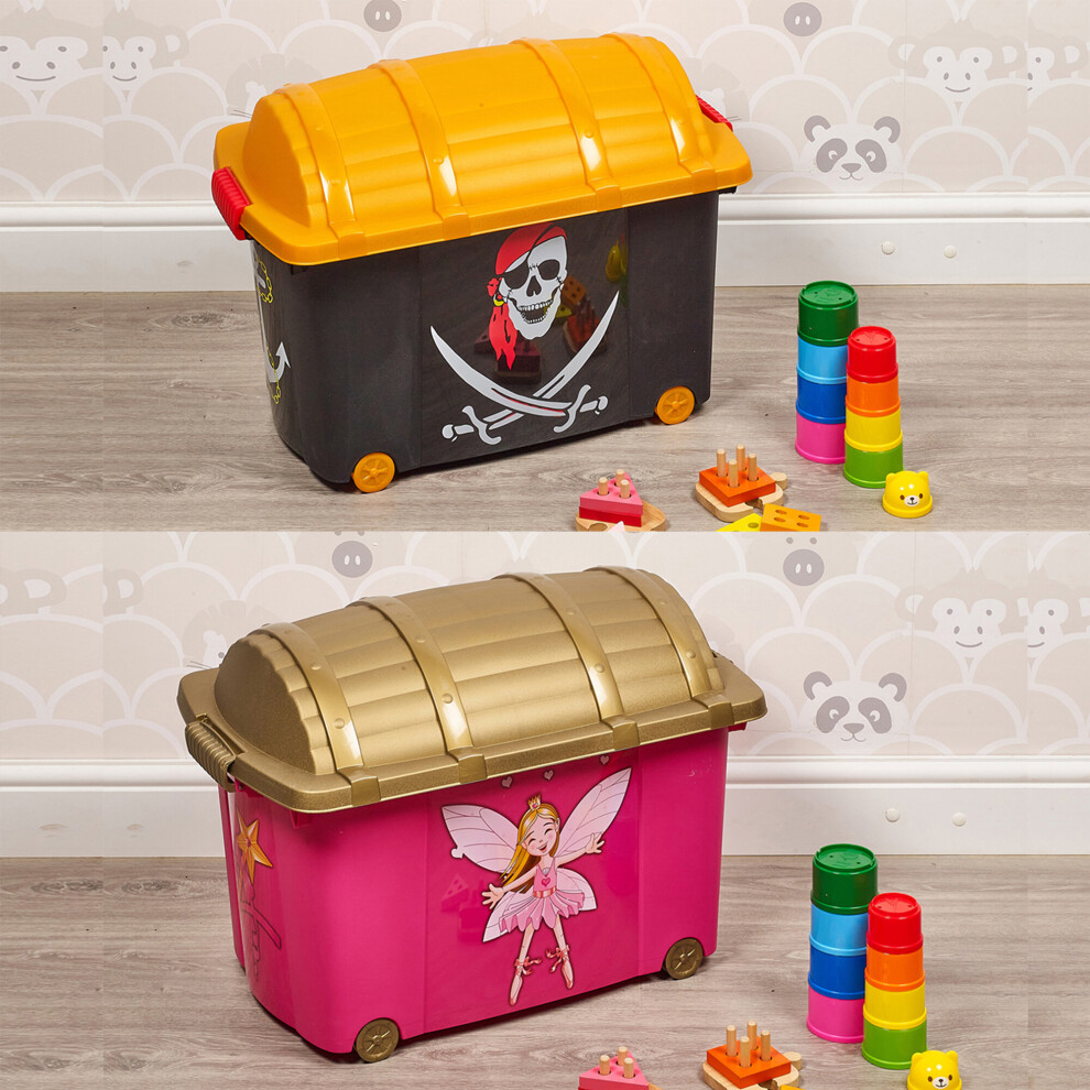 (Fairy Design, One of each) Plastic Treasure Box | Multicolored Treasure Storage Container