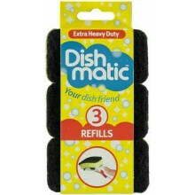 Esfreg?o de esponja Dishmatic para servi?o extra pesado Cabe?a de recarga de substitui??o 3 unidades