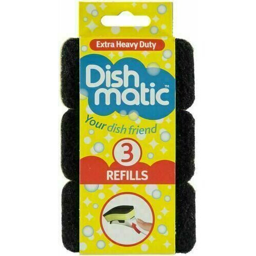 T?te de rechange pour ?ponges Dishmatic extra-robuste 3 pk