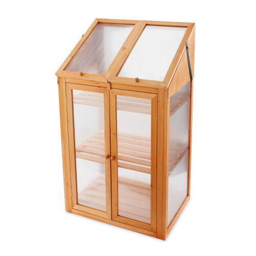 Wooden Mini Greenhouse With Polycarbonate Glazing