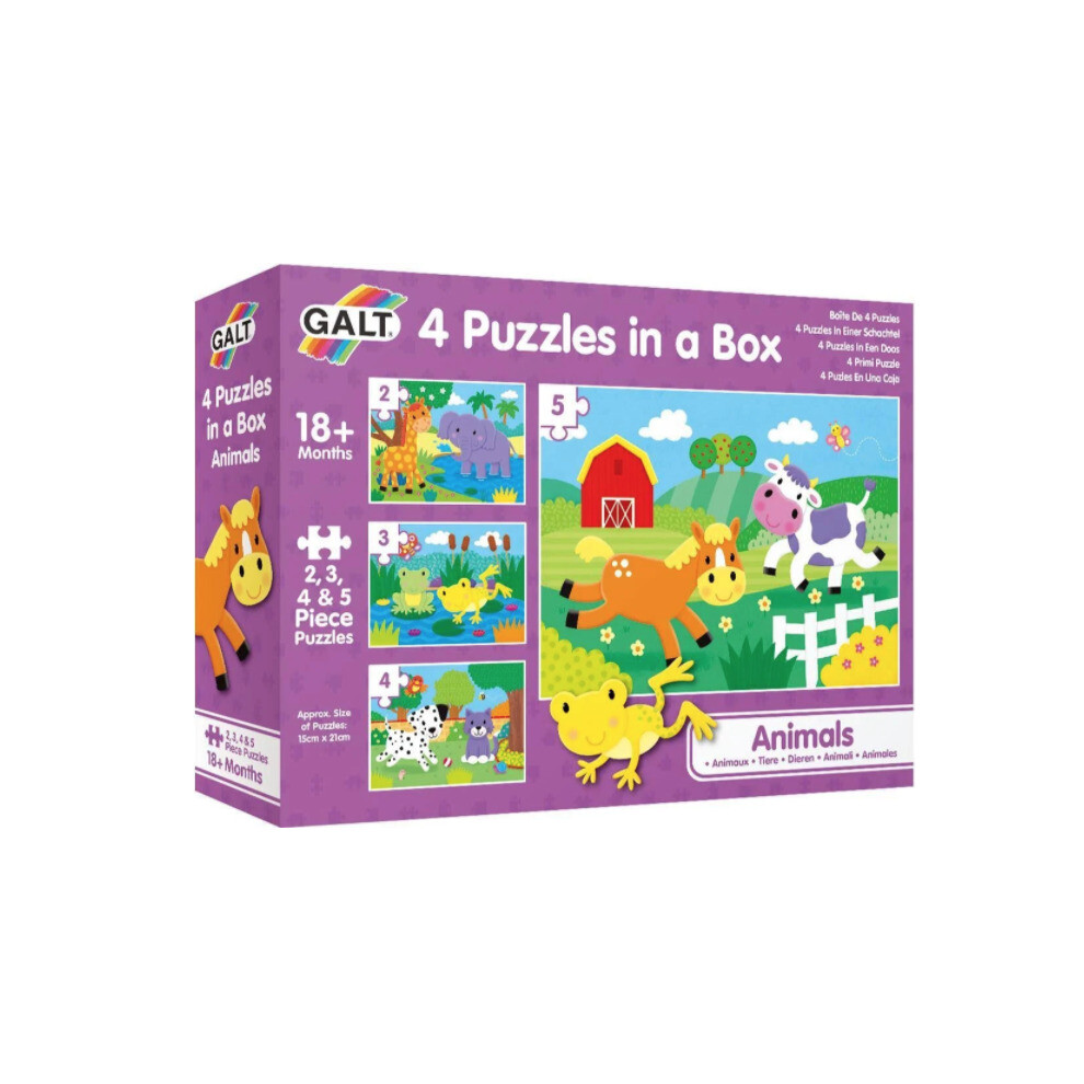 Galt 4 Puzzles in A Box - Animals