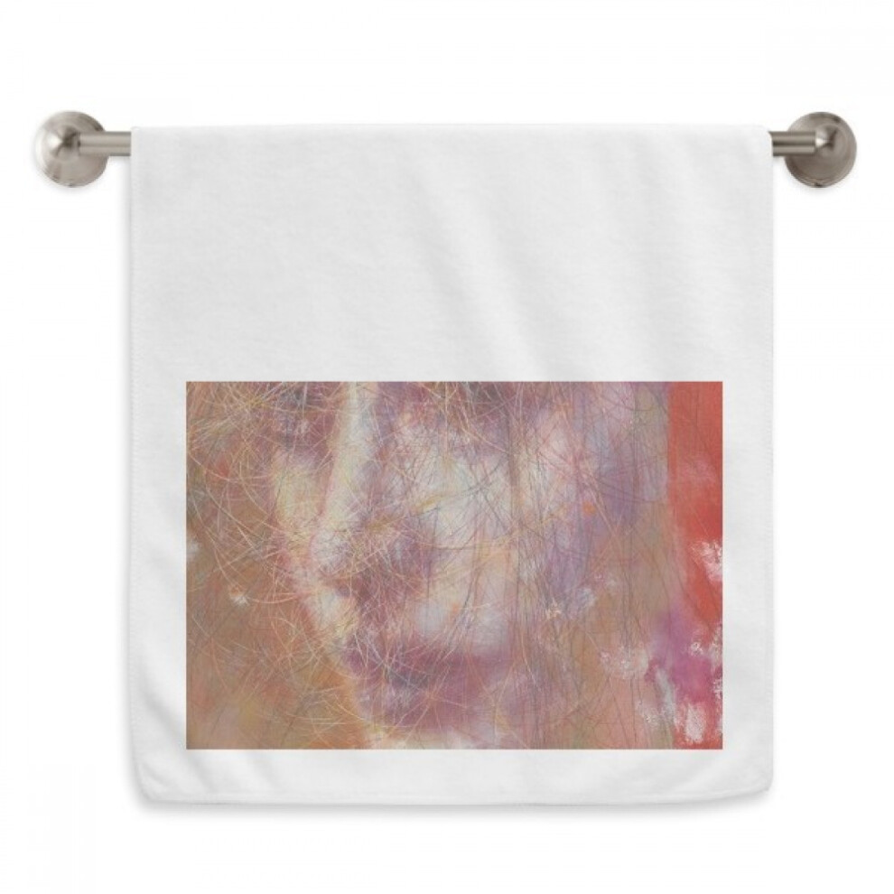 Red Scarf Hair XJJ Oil Painting Hand Towel Bath Facecloth Soft Cotton Washcloth-image-OPC-P5ZJR5S-NEW