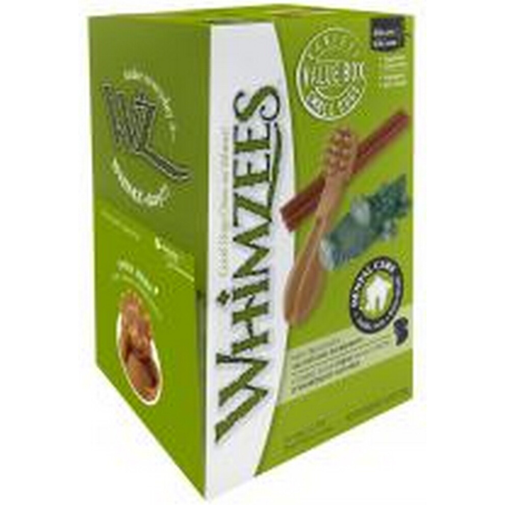 (Large, Multicoloured) Whimzees Dog Dental Chew Treats Variety Box