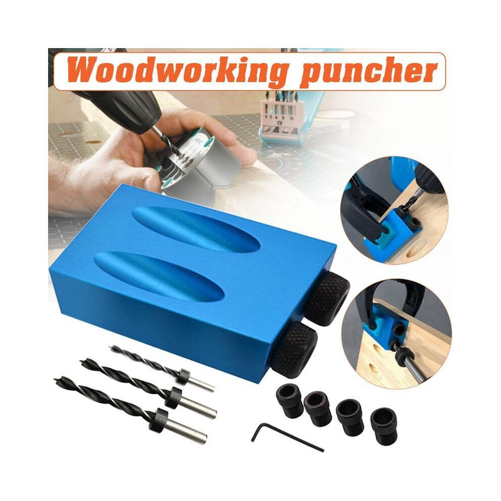 14PCS 15 Angle Woodworking Guide Positioner Kit 6/8/10MM Oblique Hole Locator Positioner Drilling Bits Jig Clamp Woodworking Kit