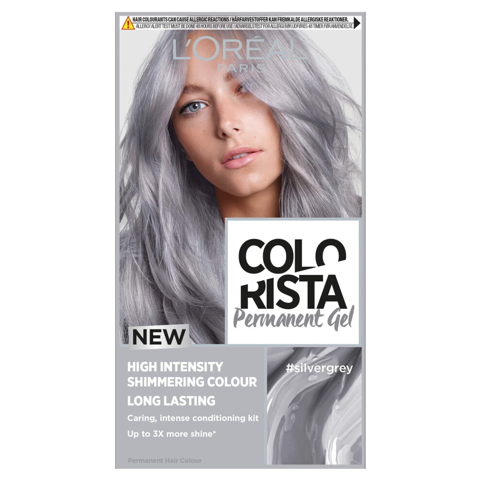 New L’oréal Paris L'oreal Colorista Silver Grey Permanent Hair Dye Gel Long-Lasting Permanent Hair Colour Silver,Grey