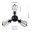 (Black) Industrial Ceiling Lights Chandeliers Semi-Flush Mount Wall Ceiling Lamp Adjustable Socket 2