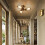 (Rust) Industrial Ceiling Lights Chandeliers Semi-Flush Mount Wall Ceiling Lamp Adjustable Socket 4