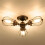 (Rust) Industrial Ceiling Lights Chandeliers Semi-Flush Mount Wall Ceiling Lamp Adjustable Socket 7