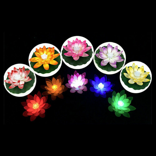 (Gradient) Floating Lotus LED Light Pool Water Flower Lamp Pond lights 1