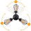 (Black) Industrial Ceiling Lights Chandeliers Semi-Flush Mount Wall Ceiling Lamp Adjustable Socket 3