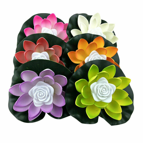 (Gradient) Floating Lotus LED Light Pool Water Flower Lamp Pond lights 2