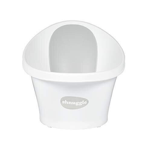 Shnuggle Shnuggle Baby Bath with Plug White with Grey backrest