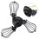 (Black) Industrial Ceiling Lights Chandeliers Semi-Flush Mount Wall Ceiling Lamp Adjustable Socket 4