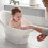 Shnuggle Shnuggle Baby Bath with Plug White with Grey backrest 8