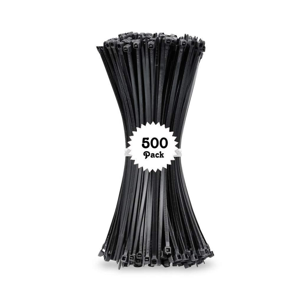 Beshine Cable Ties, Pack 500 200Mm X 3.6Mm Heavy Duty Self Locking Nylon Zip Ties For Home Office Garage And Workshop - Black 6299898548600