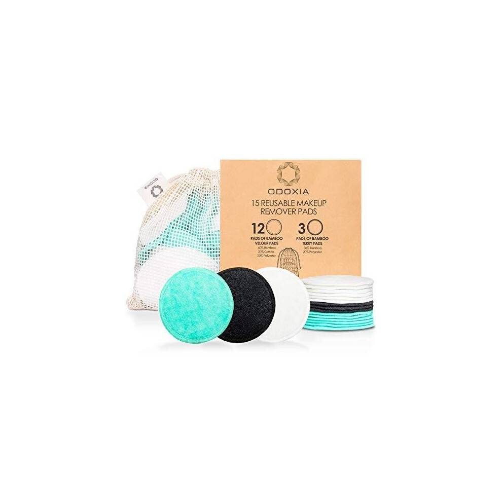 Reusable Makeup Remover Pads | Eco Friendly & Zero Waste Cotton Rounds | Beauty Products | 15 Natural & Organic Face Pads with Laundry Bag | Soft fo